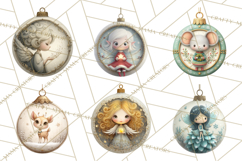 Christmas Ornament Clipart PNG, Whimsical Cute Characters Product Image 5