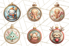 Christmas Ornament Clipart PNG, Whimsical Cute Characters Product Image 6