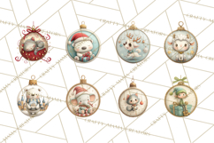 Christmas Ornament Clipart PNG, Whimsical Cute Characters Product Image 7
