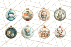 Christmas Ornament Clipart PNG, Whimsical Cute Characters Product Image 4