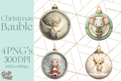 Christmas Ornament Clipart PNG, Whimsical Cute Characters Product Image 1