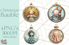 Christmas Ornament Clipart PNG, Whimsical Cute Characters Product Image 1