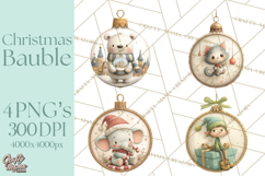 Christmas Ornament Clipart PNG, Whimsical Cute Characters Product Image 1