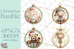 Christmas Ornament Clipart PNG, Whimsical Cute Characters Product Image 1