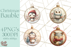 Christmas Ornament Clipart PNG, Whimsical Cute Characters Product Image 1