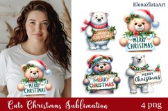 Merry christmas Sublimation - bear clipart Product Image 1