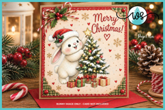 Cute Christmas Bunny and Tree PNG Printable Clipart Product Image 3