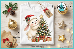 Cute Christmas Bunny and Tree PNG Printable Clipart Product Image 4