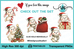 Cute Christmas Bunny and Tree PNG Printable Clipart Product Image 5