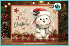 Cute Christmas Bunny PNG Printable Clipart Set of 5 Product Image 3