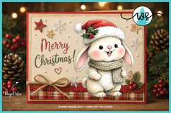 Cute Christmas Bunny PNG Printable Clipart Product Image 3