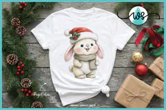 Cute Christmas Bunny PNG Printable Clipart Product Image 4