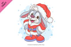 Cute Christmas Bunny. Clipart Product Image 2