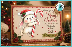 Cute Christmas Bunny PNG Printable Clipart Product Image 5