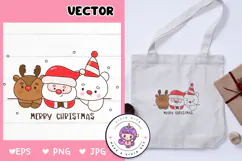 Christmas clipart reindeer santa polar bear kawaii clipart Product Image 1