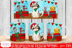 Cute Christmas Cat Mug Wrap PNG for Sublimation Product Image 1