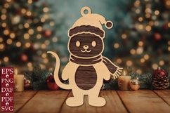 Cute Christmas Cat Ornament SVG Product Image 1