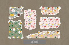 Cute Christmas Cat Torn Paper - Scrapbooking PNG Product Image 1