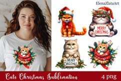 Merry christmas Sublimation - cat clipart Product Image 1