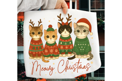Cute Christmas Cats Wall Art PNG, Christmas Cat PNG, Meowy Product Image 1