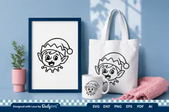 Cute Christmas Elf SVG Cut File for Crafts Product Image 2