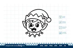 Cute Christmas Elf SVG Cut File for Crafts Product Image 1