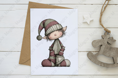 Cute Christmas Characters Clipart | Hand-Drawn Holiday PNG Product Image 3