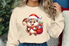 Cute Christmas Chipmunks. Clipart, PNG. Product Image 3
