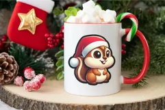 Cute Christmas Chipmunks. Clipart, PNG. Product Image 4