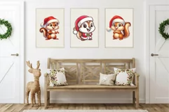 Cute Christmas Chipmunks. Clipart, PNG. Product Image 6