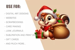 Cute Christmas Chipmunks. Clipart, PNG. Product Image 8