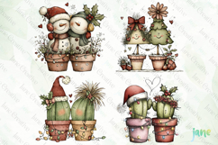 Cute Christmas Couple Pot Clipart Product Image 1
