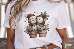 Cute Christmas Couple Pot Clipart Product Image 2