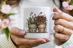 Cute Christmas Couple Pot Clipart Bundle Product Image 5