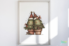 Cute Christmas Couple Pot Clipart Bundle Product Image 2