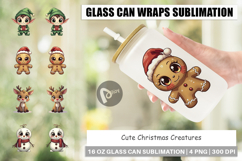 Cute Christmas Creatures Glass Can Product Image 1