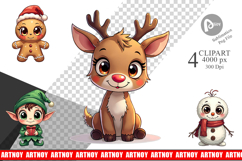 Cute Christmas Creatures Clipart Product Image 1