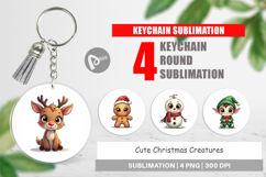 Cute Christmas Creatures Keychain Product Image 1