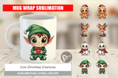 Cute Christmas Creatures Mug Wrap Product Image 1