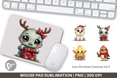 Cute Christmas Creatures Mouse Pad Product Image 1