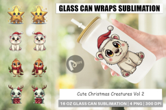 Cute Christmas Creatures Glass Can Product Image 1
