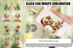 Cute Christmas Crew Glass Can Product Image 1