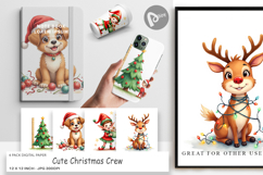 Cute Christmas Crew Digital Paper Product Image 1