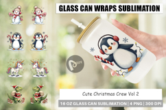 Cute Christmas Crew Glass Can Product Image 1