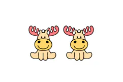 Christmas Deer Earrings Laser Cut SVG Template, Ornament SVG Product Image 2