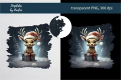 Cute Christmas Deer Sublimation Pillow Design PNG