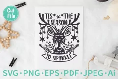 Cute Christmas Deer SVG For Card