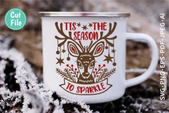 Cute Christmas Deer SVG For Mug