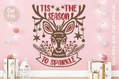 Cute Christmas Deer SVG For Wall Decal