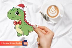 Cute Christmas Dinosaur Sticker, Christmas Dinosaur Decor Product Image 1